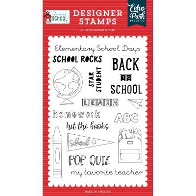 Echo Park First Day Of School Clear Stamps - School Rocks